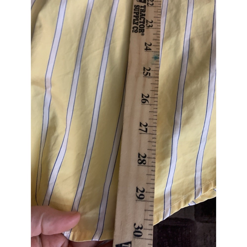 Mens XL VTG Y2K Aerocrombie & Fitch Yellow‎ Striped Muscle Button Down Shirt - Picture 9 of 9